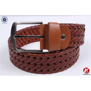 Light Tan Braided PU Handmade Men and Women Fashion Belt